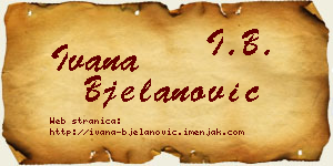 Ivana Bjelanović vizit kartica
